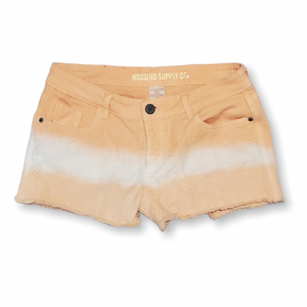 🖤 3/$18 Mossimo Juniors Mid Rise Orange Crochet Front Shorts- 13